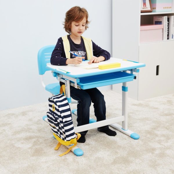 Height-Adjustable-Kids-Blue-Desk-Chair-Ergonomic-Children-Table-no-cupholder-09